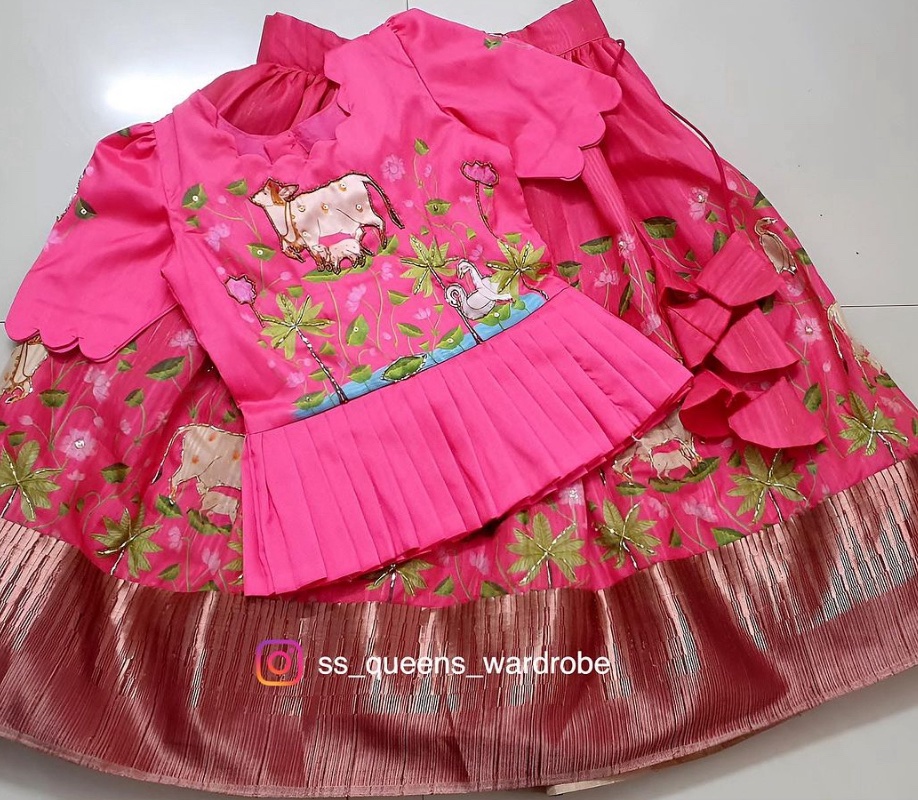 Bhagalpuri lehanga with cow print – ssqueenswardrobe.com