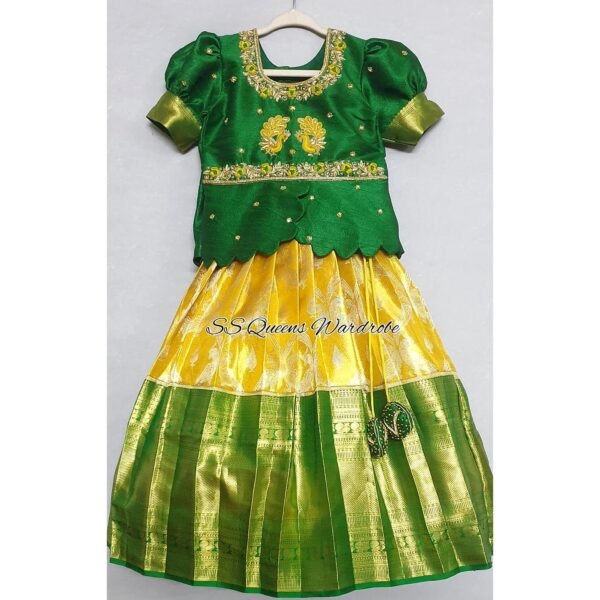 Yellow Kanchipattu Lehanga