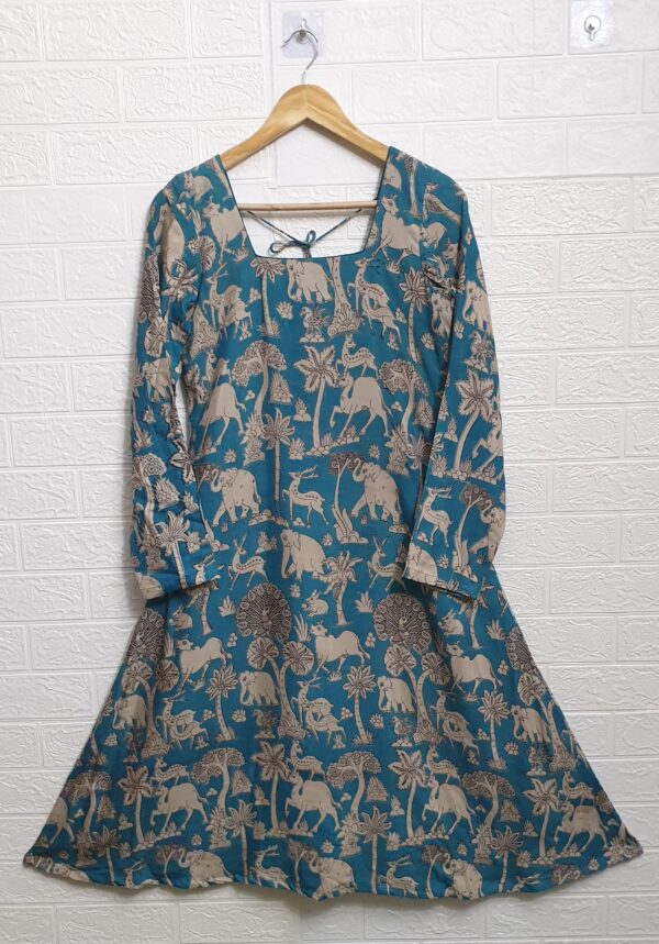 Peacock Green Kalamkari Kurthi