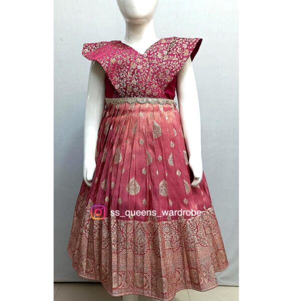 Pink Tissue Benaras Frock