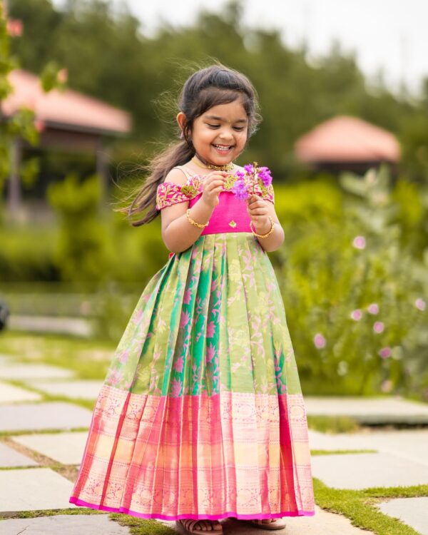 Sea Green pure kanchi Frock