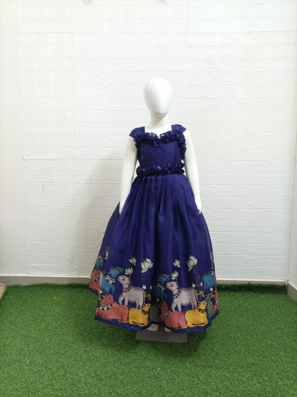 Blue color Zari Kota Frock