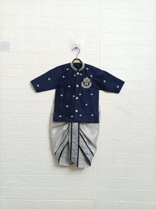 Dark Blue kurtha with maggam work