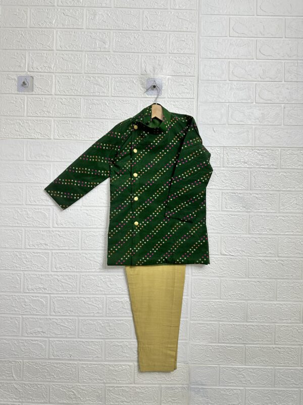 Green Benaras Kurtha
