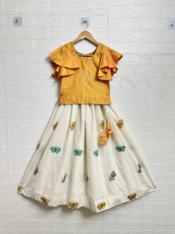 Butterfly Cotton Lehanga blouse