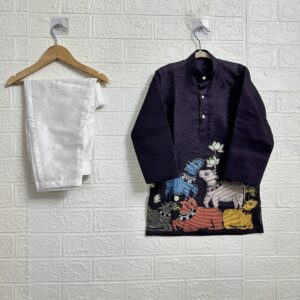 Tussar Kota kurtha and pant - 10-11 yrs