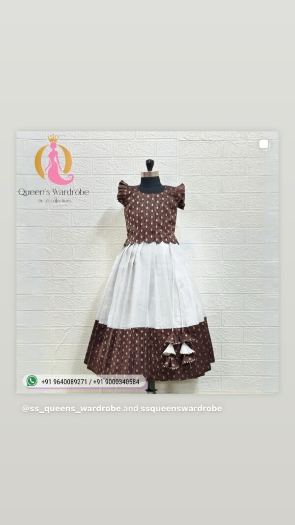 Brown Silver tissue Lehanga n Benaras Croptop