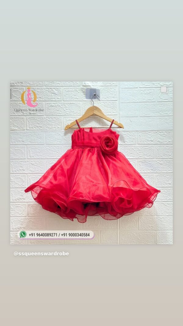 Plain Organza maroon frock