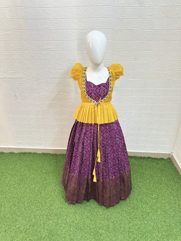 Pure Bandini Benaras Frock with Coat