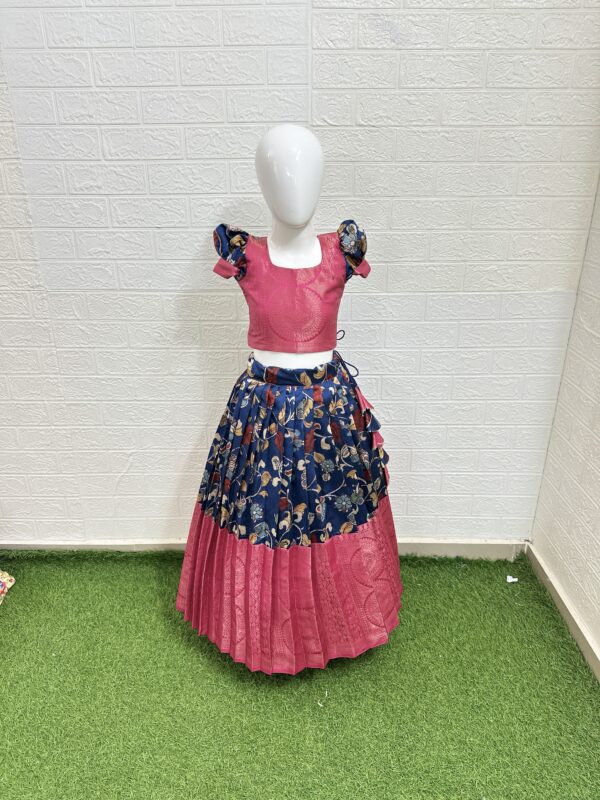 Blue Soft silk Kalamkari Skirt