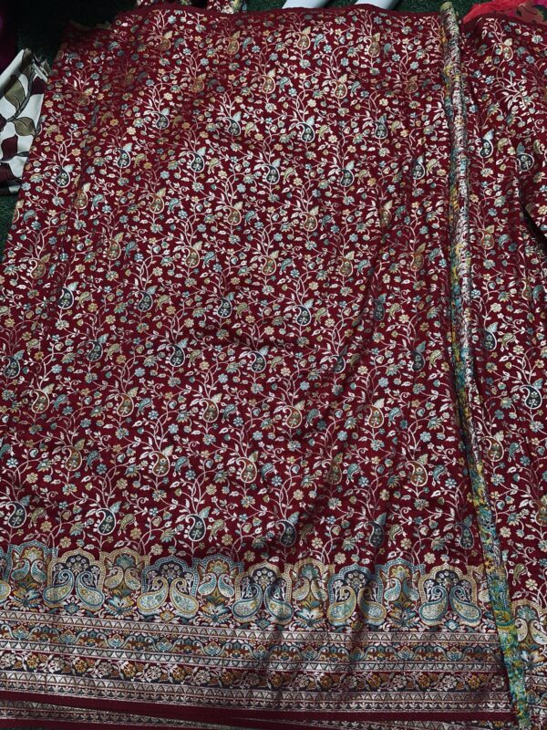 Red Benaras self Daman