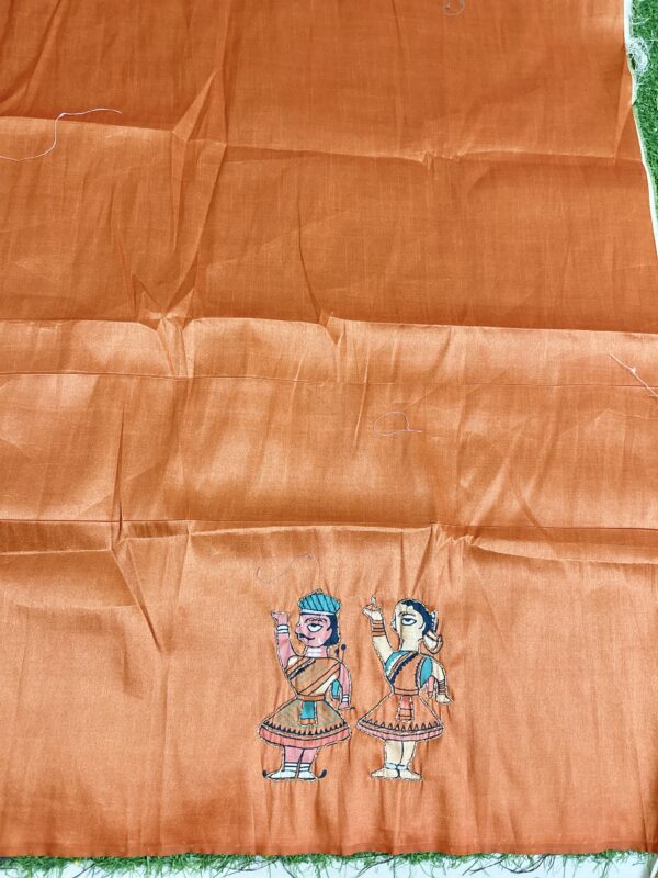 Orange Work Tusser Blouse