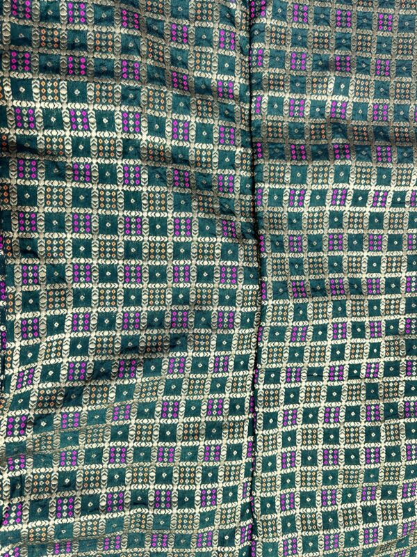 Green Banarasi Brocade Silk Fabric