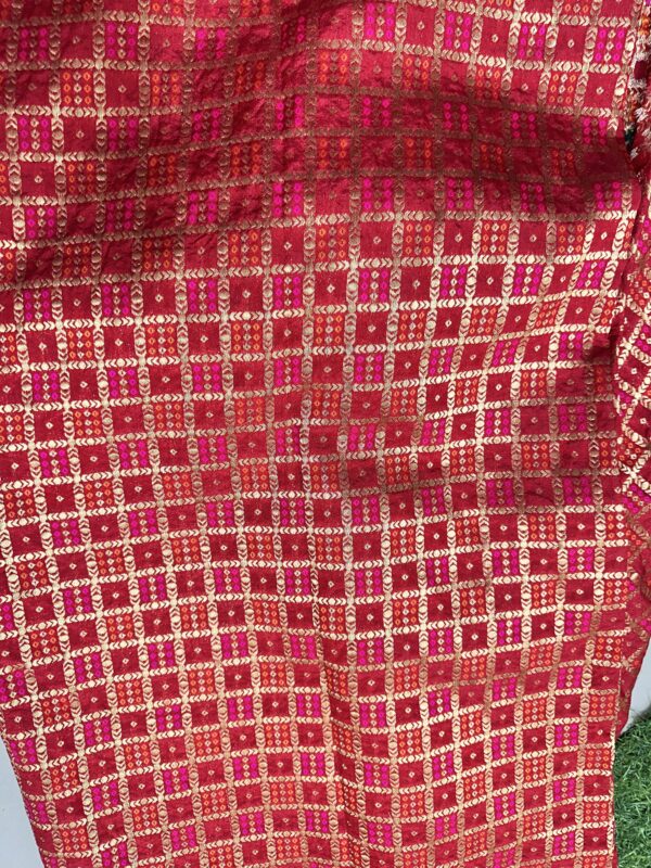 Red Banarasi Brocade Silk Fabric