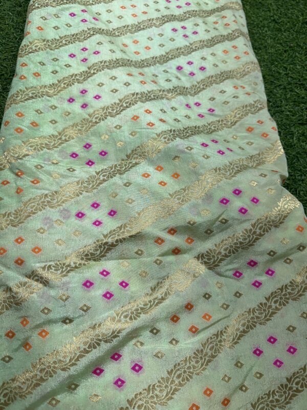 Lux Green Banarasi Bandini Fabric