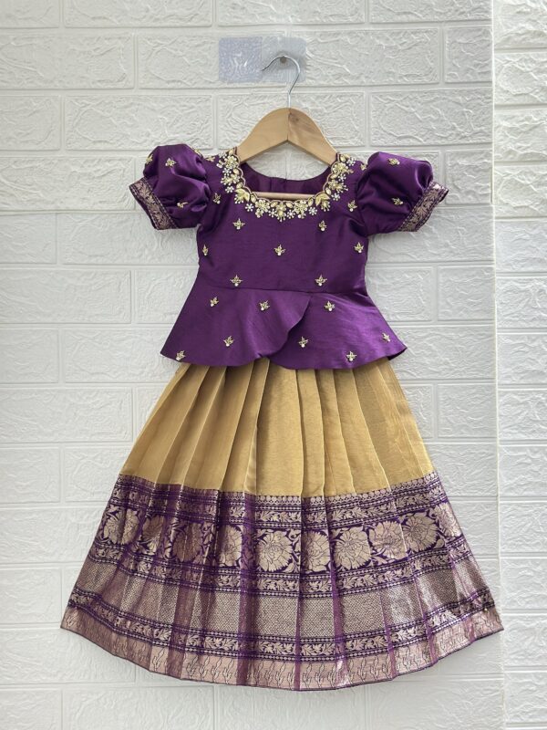 Dark Purple Gold Lehanga Blouse