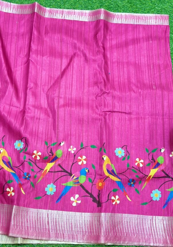 MagentaTussar Parrot fabric