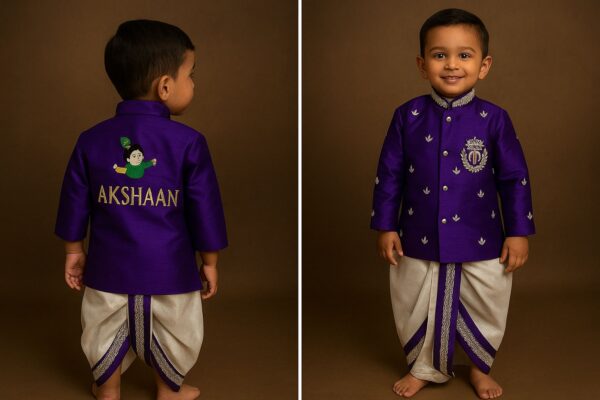 Krishna-Themed Kurta Dhoti Set