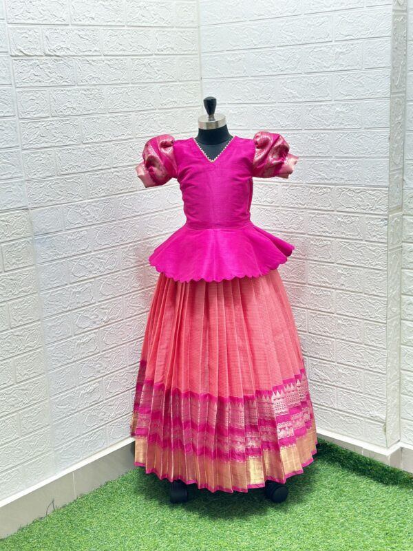 Peach Gadwal Lehenga Blouse