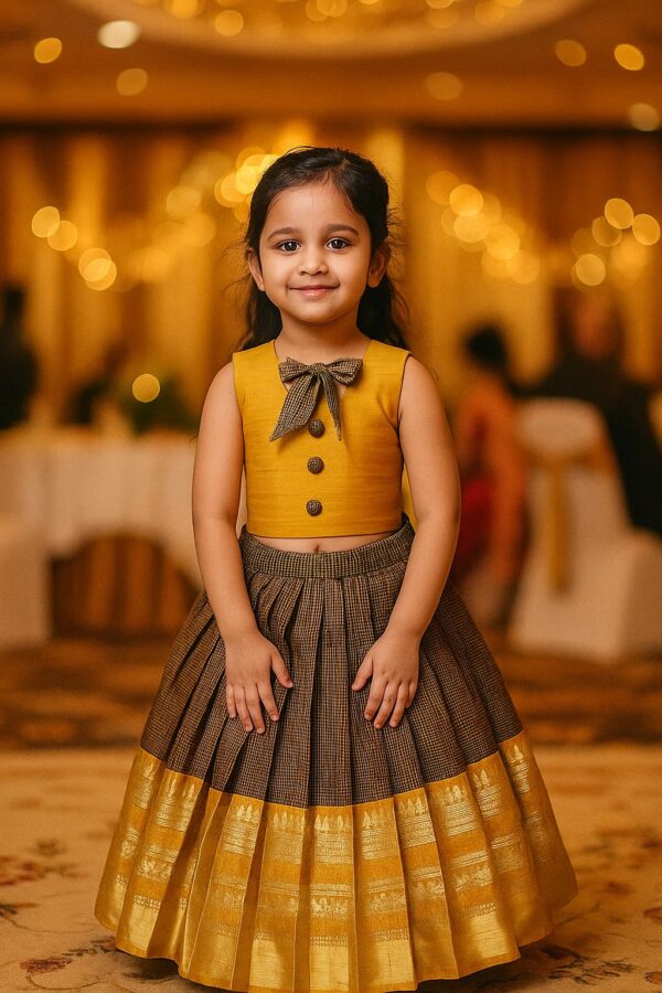 Brown Gadwal Lehenga Blouse