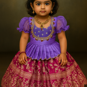 Banaras Pink Frock - 2-3 yrs