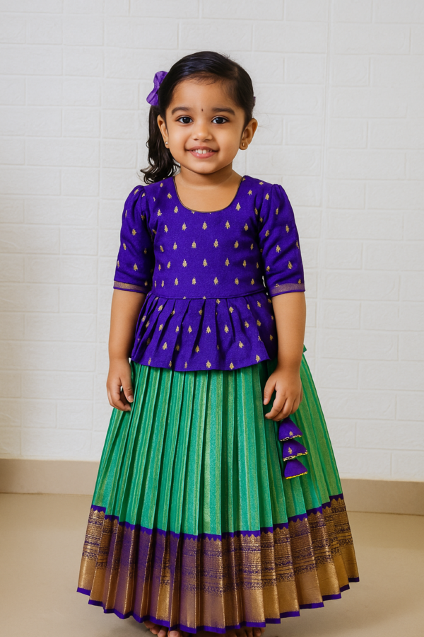 SeaGreen Kanjeevaram Lehenga and Blouse