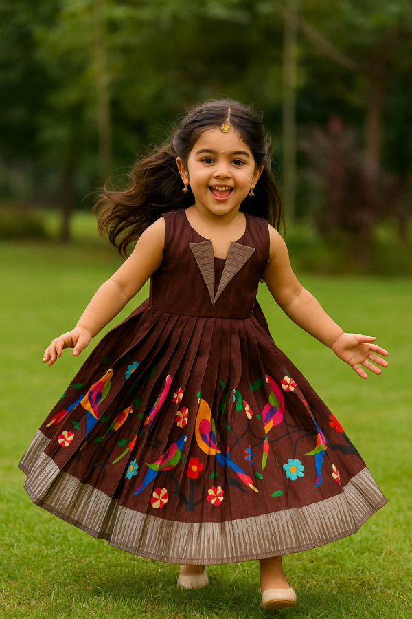 Tussar Brown Frock