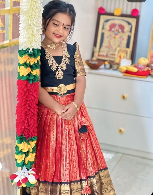 Red and Black Kanjeevaram