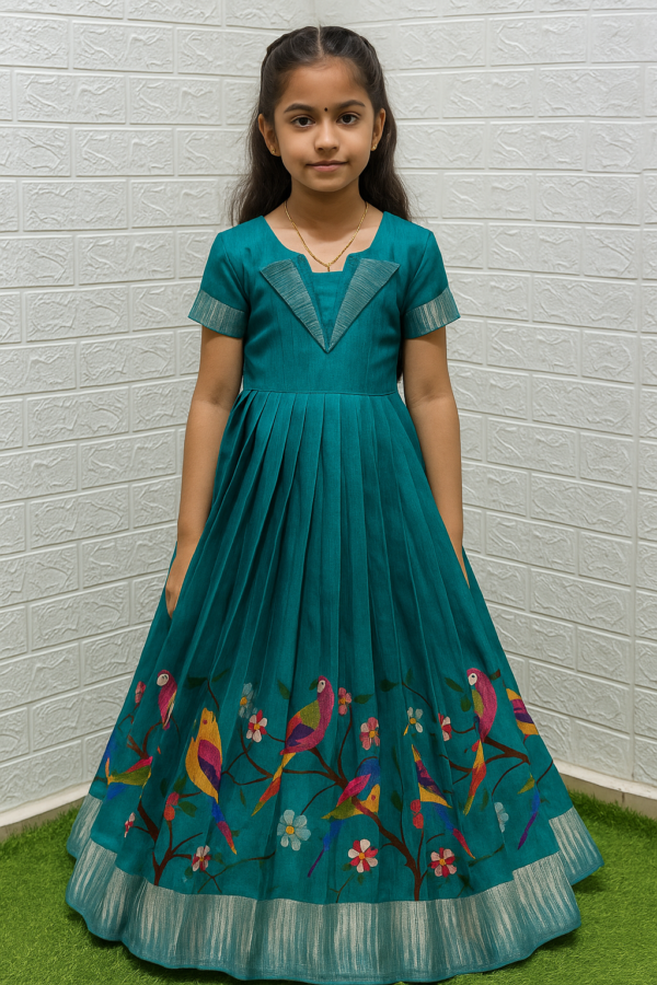 Tussar Ramagreen Frock