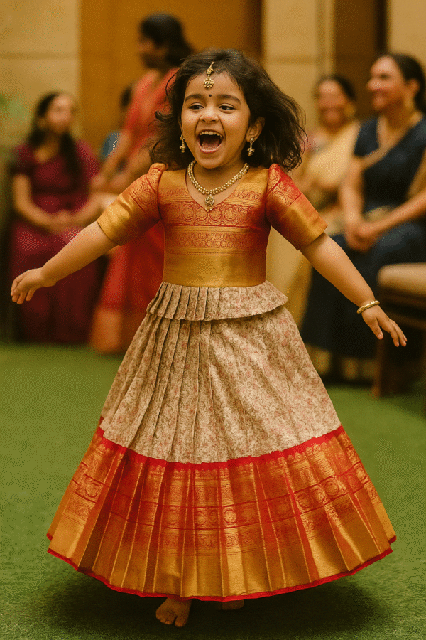 Red Kanjeevaram Frock and Blouse