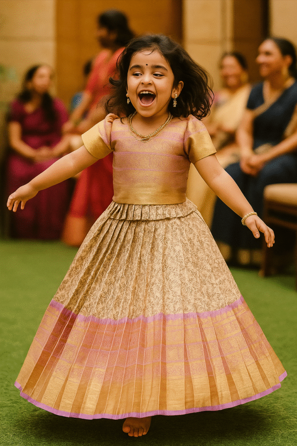 Lavender Kanjeevaram Frock and Blouse