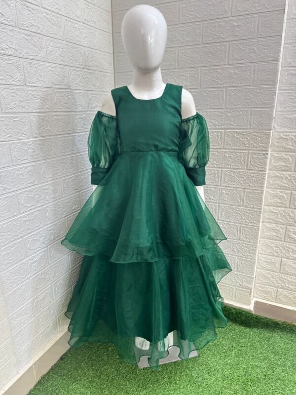 Plain Organza Green Ghagra