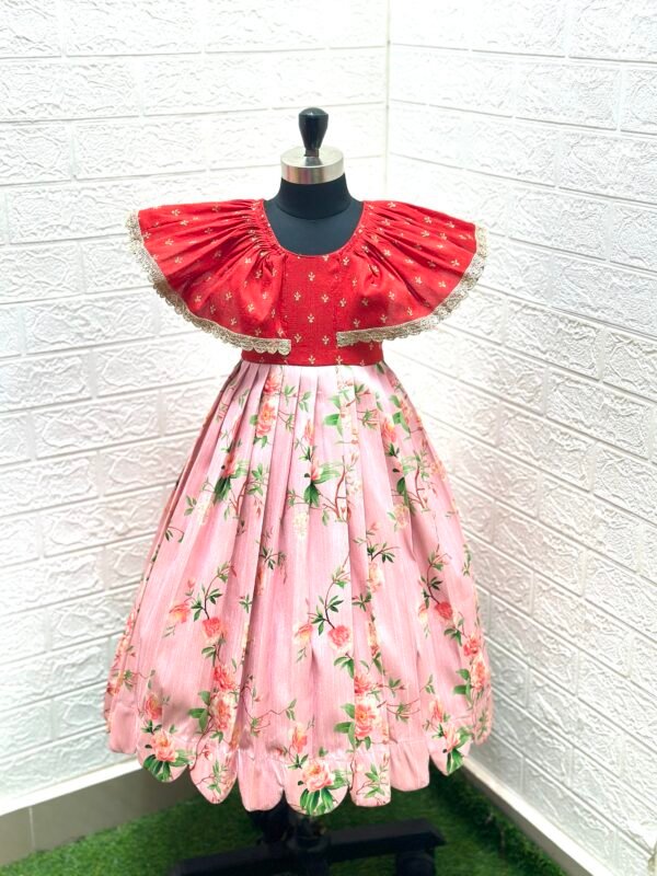 Peach Soft Tussar Frock