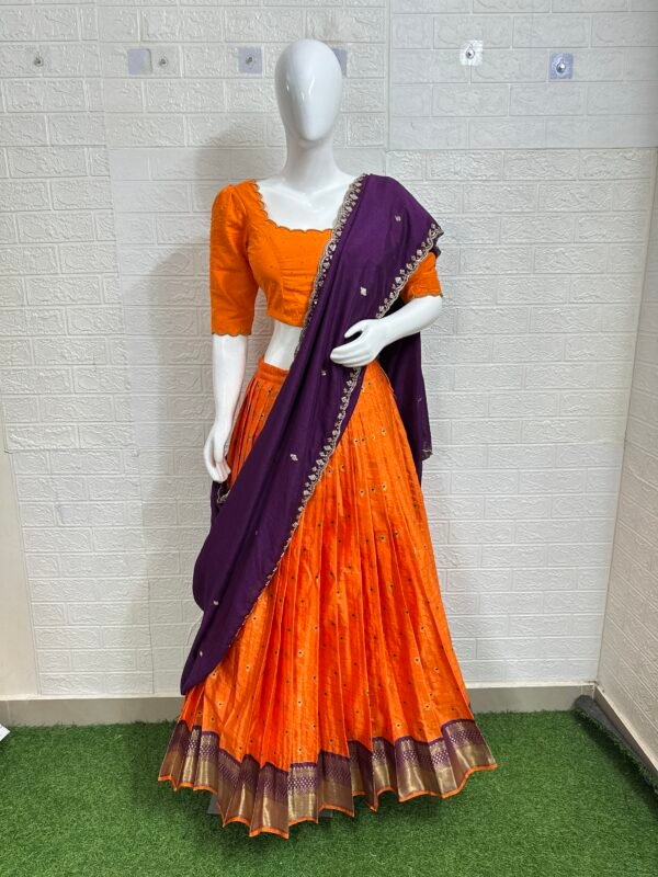 Orange & Purple Semi Gadwal