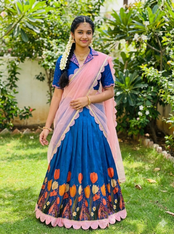 Blue Tulips Halfsaree