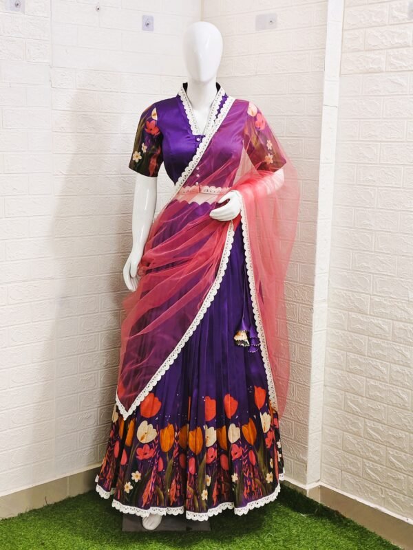 Tulips Tussar Halfsaree