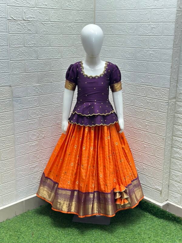 Orange & Purple Gadwal outfit