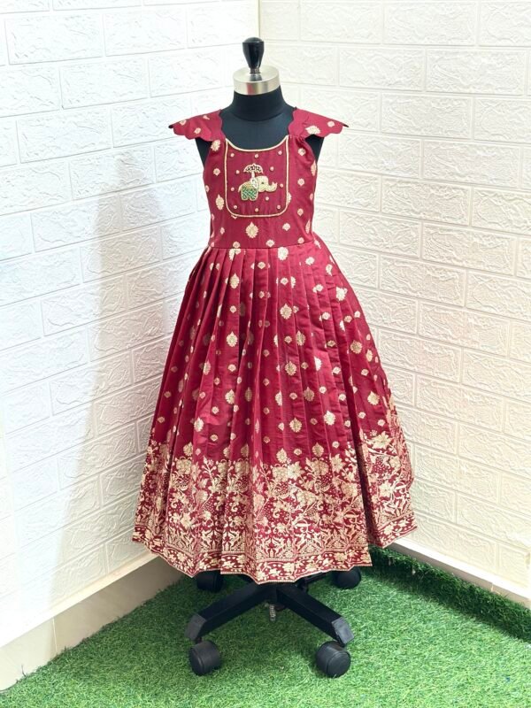 Maroon Banaras Frock