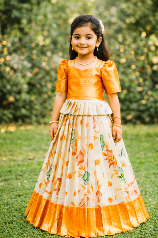 Floral Tissue Lehanga set