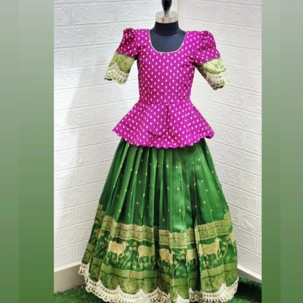 Russian Silk Lehenga with Benaras Blouse