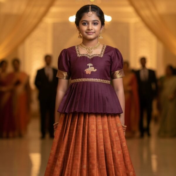 Semi Gadwal Lehenga With Elephant Theme Blouse