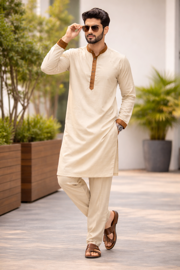 Semi Silk & Pure Paithani Border Kurta Set