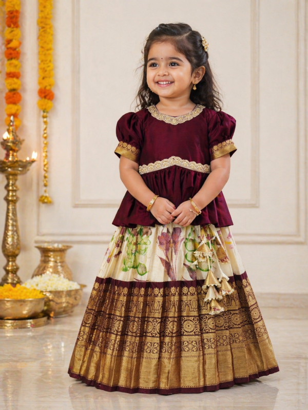 Floral Tissue Lehenga Blouse Set