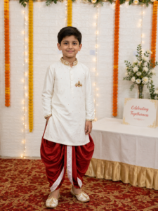 half-white-maggam-kurta-with-dhothi