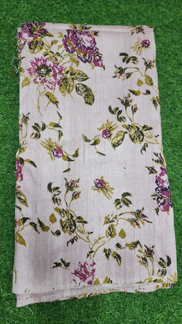 Pure Rawsilk Fabric With Digital Print