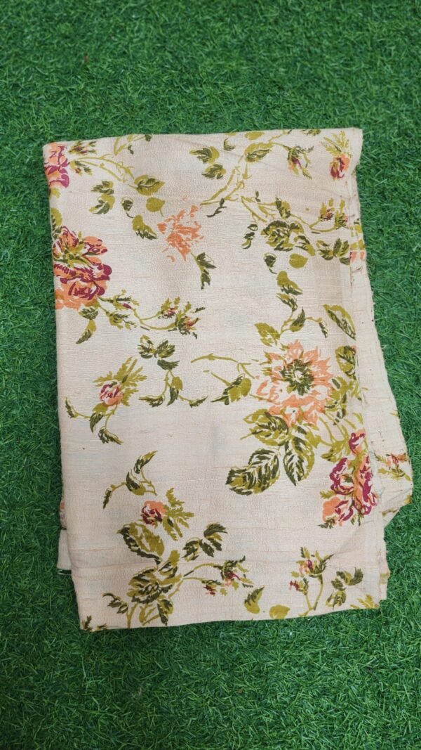 Pure Rawsilk Fabric With Digital Print