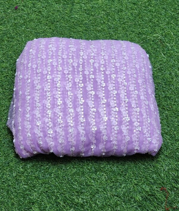 Net Fabric With Allover Sequence And Kardana