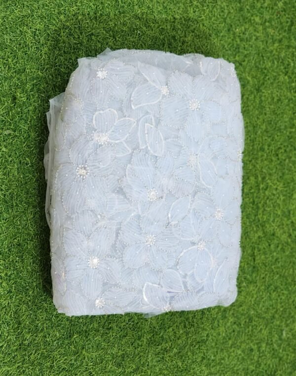 Net Fabric With 3D Flowers