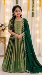 green-lehenga-and-blouse-with-duppata