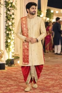 %e2%9c%a8-gold-rawsilk-maggam-work-kurtha-with-red-color-dhothi-and-kanduva-%e2%9c%a8